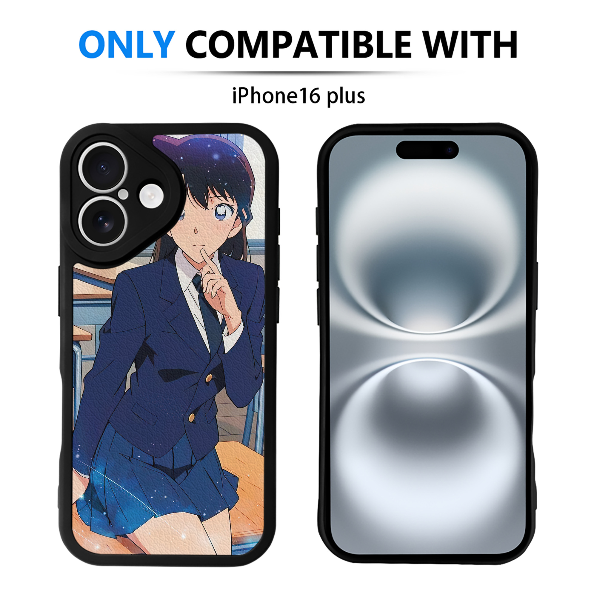 （画像用） 名探偵コナン Detective Conan 【iPhone 16シリーズ対応】シリコンスマホケース（レザー調） 材質：シリコン
